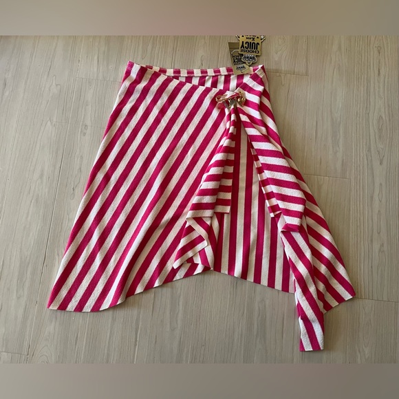 Juicy Couture RARE NWT Vintage Fuchsia Pink & White Terry Cloth Skirt Skirt💕 - Picture 10 of 10